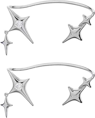 Fashion Star Clip Earrings Ear Cuff for Non-Pierced Ears Statement Cartilage Jewelry Rhinestone Earcuffs Wrap Earrings in Kuwait