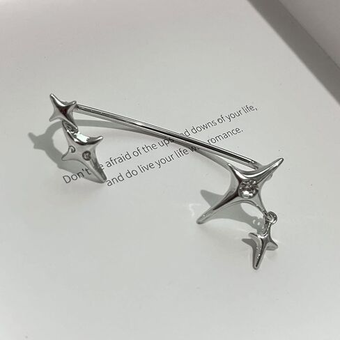 Fashion Star Clip Earrings Ear Cuff for Non-Pierced Ears Statement Cartilage Jewelry Rhinestone Earcuffs Wrap Earrings in Kuwait