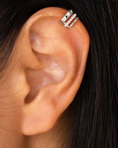 Ear Cuff for Women, 14K Gold/White Gold Plated Ear Cuffs Non Piercing Hypoallergenic Jewelry Gift in Saudi Arabia