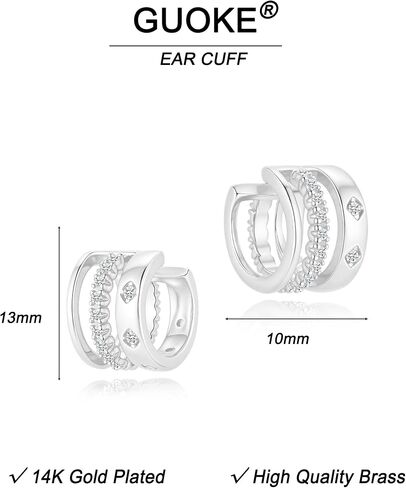 Ear Cuff for Women, 14K Gold/White Gold Plated Ear Cuffs Non Piercing Hypoallergenic Jewelry Gift in Saudi Arabia
