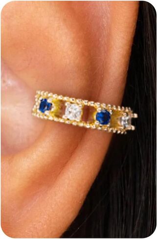 Ear Cuff for Women, 14K Gold/White Gold Plated Ear Cuffs Non Piercing Hypoallergenic Jewelry Gift in Saudi Arabia