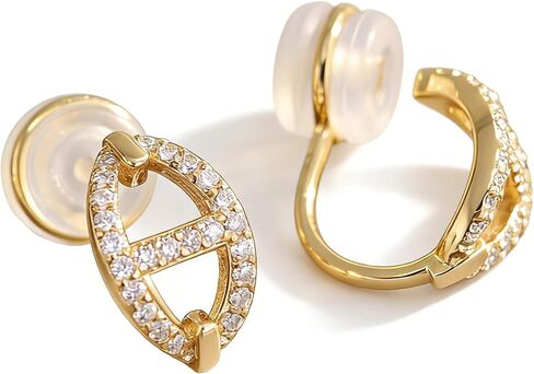 Ear Cuffs Non Piercing, Clip on Earrings Women Gold Plated, Hypoallergenic Fake Piercing Adjustable Earring Fashion Jewelry Gift for Women in Kuwait