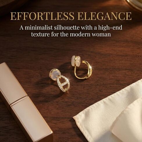 Ear Cuffs Non Piercing, Clip on Earrings Women Gold Plated, Hypoallergenic Fake Piercing Adjustable Earring Fashion Jewelry Gift for Women in Kuwait