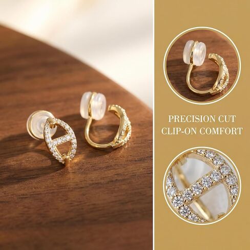 Ear Cuffs Non Piercing, Clip on Earrings Women Gold Plated, Hypoallergenic Fake Piercing Adjustable Earring Fashion Jewelry Gift for Women in Kuwait