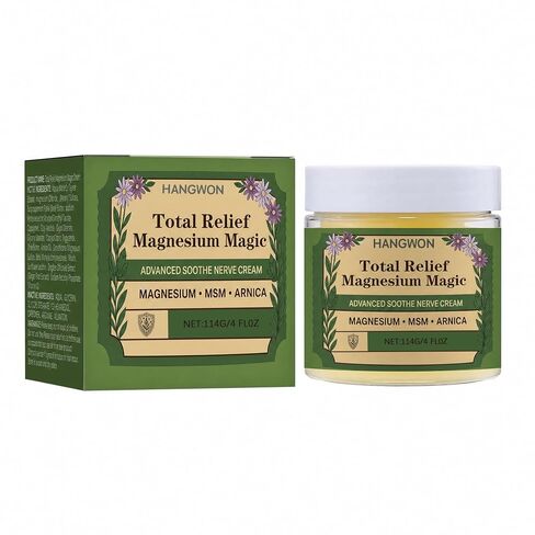 Total Relief Magnesium Magic Cream Advanced nerve Comfort with Arnica, Menthol, MSM,Fast-Absorbing for Relief Joint, Feet, Hands, Legs, Muscles, Natural Ingredient -4floz/114g in Saudi Arabia