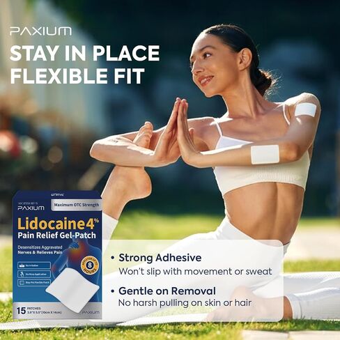 4% Lidocaine Patches Maximum Strength – Topical Pain Relief Patch for Back, Neck, Shoulders, Knees & Elbows – 15 Count in Kuwait