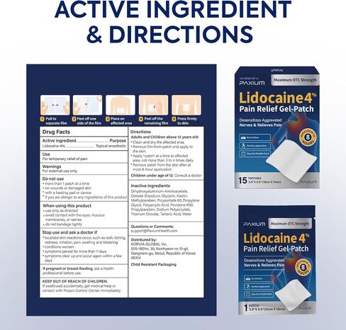4% Lidocaine Patches Maximum Strength – Topical Pain Relief Patch for Back, Neck, Shoulders, Knees & Elbows – 15 Count in Kuwait