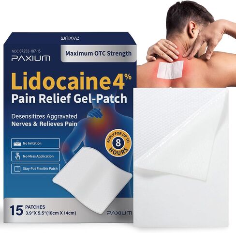 4% Lidocaine Patches Maximum Strength – Topical Pain Relief Patch for Back, Neck, Shoulders, Knees & Elbows – 15 Count in Kuwait