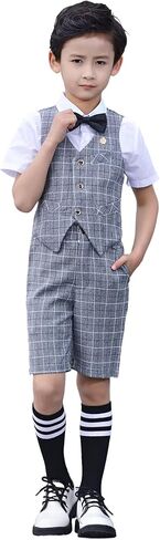Boys Suits Slim Fit Formal Suits for Boy Tuxedo 2 Pcs Vest Shorts Set Lightweight Wedding Outfit in Saudi Arabia