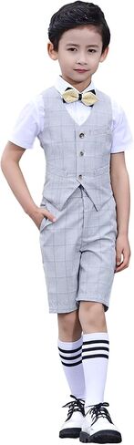 Boys Suits Slim Fit Formal Suits for Boy Tuxedo 2 Pcs Vest Shorts Set Lightweight Wedding Outfit in Saudi Arabia