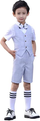 Boys Suits Slim Fit Formal Suits for Boy Tuxedo 2 Pcs Vest Shorts Set Lightweight Wedding Outfit in Saudi Arabia