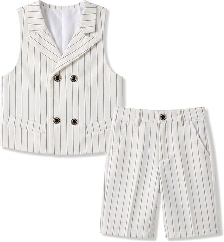 Boys Suits Slim Fit Formal Suits for Boy Tuxedo 2 Pcs Vest Shorts Set Lightweight Wedding Outfit in Saudi Arabia