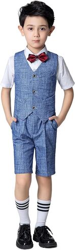Boys Suits Slim Fit Formal Suits for Boy Tuxedo 2 Pcs Vest Shorts Set Lightweight Wedding Outfit in Saudi Arabia