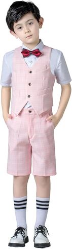 Boys Suits Slim Fit Formal Suits for Boy Tuxedo 2 Pcs Vest Shorts Set Lightweight Wedding Outfit in Saudi Arabia
