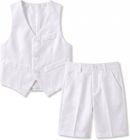 Boys Suits Slim Fit Formal Suits for Boy Tuxedo 2 Pcs Vest Shorts Set Lightweight Wedding Outfit in Saudi Arabia