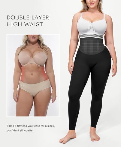 SHAPELLX Butt Lifting Leggings High Waisted Tummy Control Leggings Seamless Workout Running Yoga Pants Non-See-Through in Kuwait