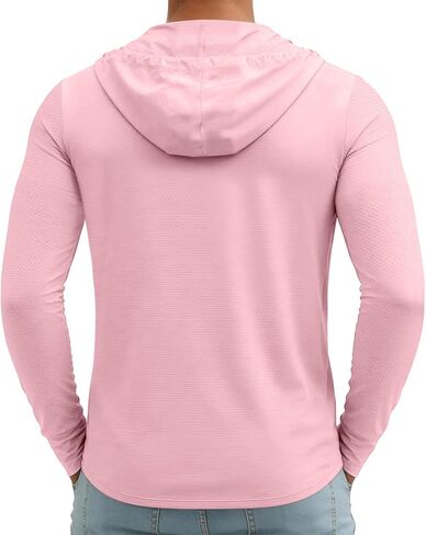 Men's UPF 50+ Sun Protection Outdoor Lightweight Full Zip Hoodie Jacket Long Sleeve Fishing Hiking Performance Shirt in Kuwait
