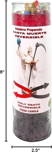HOLY Death Reversible-Palm Wax Spiritual Intention Spell Candle-[RED/Black] | Vela CASA ESOTERICA PERFUMADA- (Santa Muerte Reversible) in Kuwait