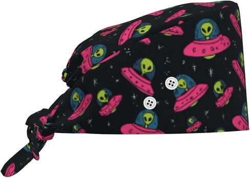 Working Cap, Scrub Cap with Buttons and Sweatband, Adjustable Tie Back Hat Breathable Headgear for Women/Men in Saudi Arabia