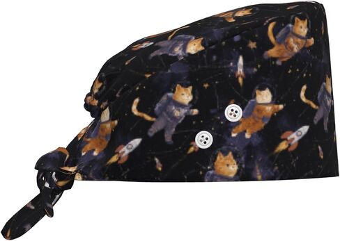Working Cap, Scrub Cap with Buttons and Sweatband, Adjustable Tie Back Hat Breathable Headgear for Women/Men in Saudi Arabia