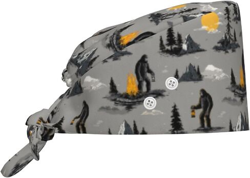 Working Cap, Scrub Cap with Buttons and Sweatband, Adjustable Tie Back Hat Breathable Headgear for Women/Men in Saudi Arabia