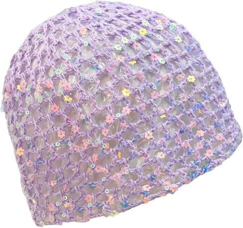 Sequin Crochet Hat for Women Lightweight Summer Beanie Glitter Open-Weave Headwear for Beach Rave Parties in Saudi Arabia