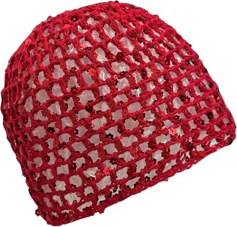 Sequin Crochet Hat for Women Lightweight Summer Beanie Glitter Open-Weave Headwear for Beach Rave Parties in Saudi Arabia