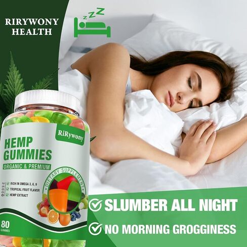 2 Packs Hemp Gummies for Sleep, Pain, Anxiety Relaxation and Peace, High Potency Edible Gummies Extra Strength Organic Hemp Oil Extract Vegan Bear Gummy - 160 Counts Candy in Saudi Arabia