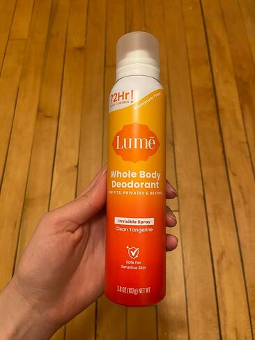 Lume Invisible Spray Deodorant For Women Two Pack - Full Size & Mini Whole Body Deodorant Spray - 72 Hr Odor Control - Aluminum & Baking Soda Free - 2 Piece Bundle - 3.6 oz & 1.0 oz (Clean Tangerine) in Saudi Arabia