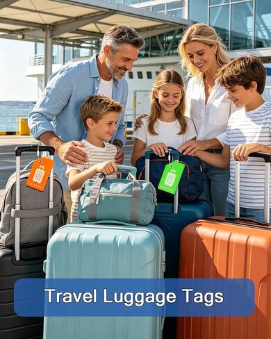 Silicone Luggage Tags, 6 Pack Teskyer Premium Luggage Tags with Name ID Card, Privacy Protection Travel Bag Tag Labels with Stainless Steel Loop, Travel Accessories for Suitcases in Saudi Arabia