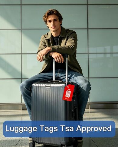 Silicone Luggage Tags, 6 Pack Teskyer Premium Luggage Tags with Name ID Card, Privacy Protection Travel Bag Tag Labels with Stainless Steel Loop, Travel Accessories for Suitcases in Saudi Arabia