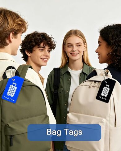Silicone Luggage Tags, 6 Pack Teskyer Premium Luggage Tags with Name ID Card, Privacy Protection Travel Bag Tag Labels with Stainless Steel Loop, Travel Accessories for Suitcases in Saudi Arabia