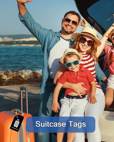 Silicone Luggage Tags, 6 Pack Teskyer Premium Luggage Tags with Name ID Card, Privacy Protection Travel Bag Tag Labels with Stainless Steel Loop, Travel Accessories for Suitcases in Saudi Arabia