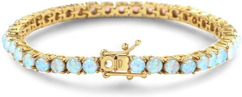 Mint & Lily Blue Opal Tennis Bracelet – 18K Gold Plated Opal Bracelet for Women – Never Fades, Rust or Tarnish in Saudi Arabia