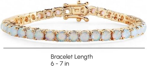 Mint & Lily Blue Opal Tennis Bracelet – 18K Gold Plated Opal Bracelet for Women – Never Fades, Rust or Tarnish in Saudi Arabia