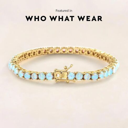 Mint & Lily Blue Opal Tennis Bracelet – 18K Gold Plated Opal Bracelet for Women – Never Fades, Rust or Tarnish in Saudi Arabia