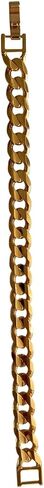 18K Gold Double Cuban Chain Bracelet 7.8 Inch | Dainty Hollow Link, Wrist Jewelry, For Daily Work Party, Costume Accessory in Saudi Arabia