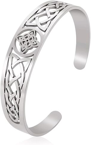 GAUEIOUR Stainless Steel Witchcraft Witch Knot Cuff Bangle,Witch Return-Knot Original Celtic Trinity Open Adjustable Promise Protection Bracelet,Pagan Symbols Irish Protection Amulet Good Luck Jewelry in Saudi Arabia
