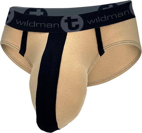Wildmant Monster Cock Cotton Brief with Stripe Tan in Saudi Arabia