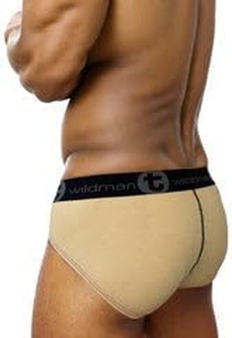 Wildmant Monster Cock Cotton Brief with Stripe Tan in Saudi Arabia