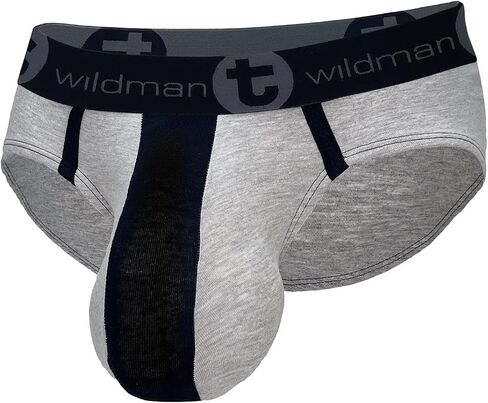 Wildmant Cotton Monster Cock Brief Black and Gray in Saudi Arabia