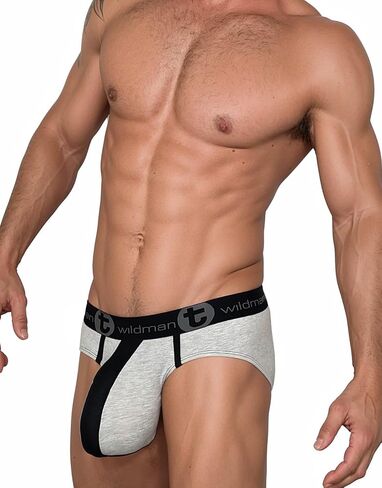 Wildmant Cotton Monster Cock Brief Black and Gray in Saudi Arabia