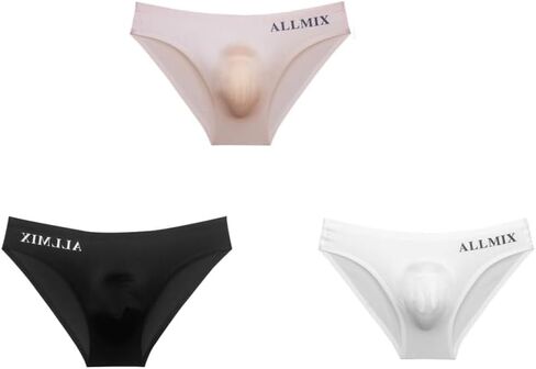 Men's Summer Ice Silk Low - Waist Briefs with Breathable Comfort, Letter Design, Sexy Transparent Pouch for Sports in Saudi Arabia