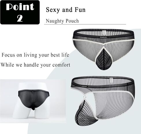 Mens Mesh Underwear Sexy See Through Briefs Sheer Cheeky Pouch Silk Breathable Pack Fishnet lingerie Stripe Panties in Saudi Arabia