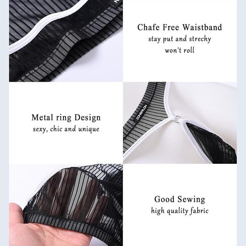 Mens Mesh Underwear Sexy See Through Briefs Sheer Cheeky Pouch Silk Breathable Pack Fishnet lingerie Stripe Panties in Saudi Arabia