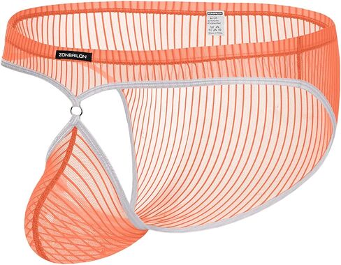 Mens Mesh Underwear Sexy See Through Briefs Sheer Cheeky Pouch Silk Breathable Pack Fishnet lingerie Stripe Panties in Saudi Arabia