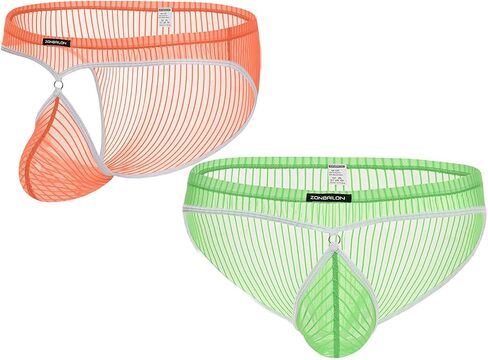 Mens Mesh Underwear Sexy See Through Briefs Sheer Cheeky Pouch Silk Breathable Pack Fishnet lingerie Stripe Panties in Saudi Arabia