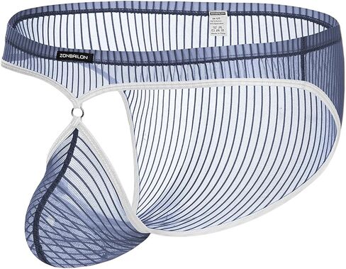 Mens Mesh Underwear Sexy See Through Briefs Sheer Cheeky Pouch Silk Breathable Pack Fishnet lingerie Stripe Panties in Saudi Arabia