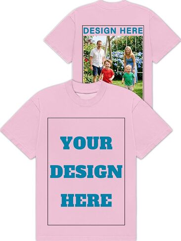 Custom T Shirts Bulk for Men Women Design Your Own Photo/Logo/Text Personalized Cotton T-Shirt Front & Back Print in Saudi Arabia