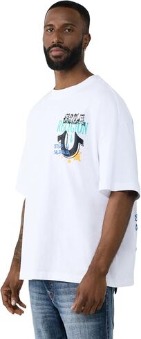 True Religion Men’s Concert Buddha Oversized Tee – 100% Cotton, Oversized Fit, Graphic T-Shirt in Kuwait